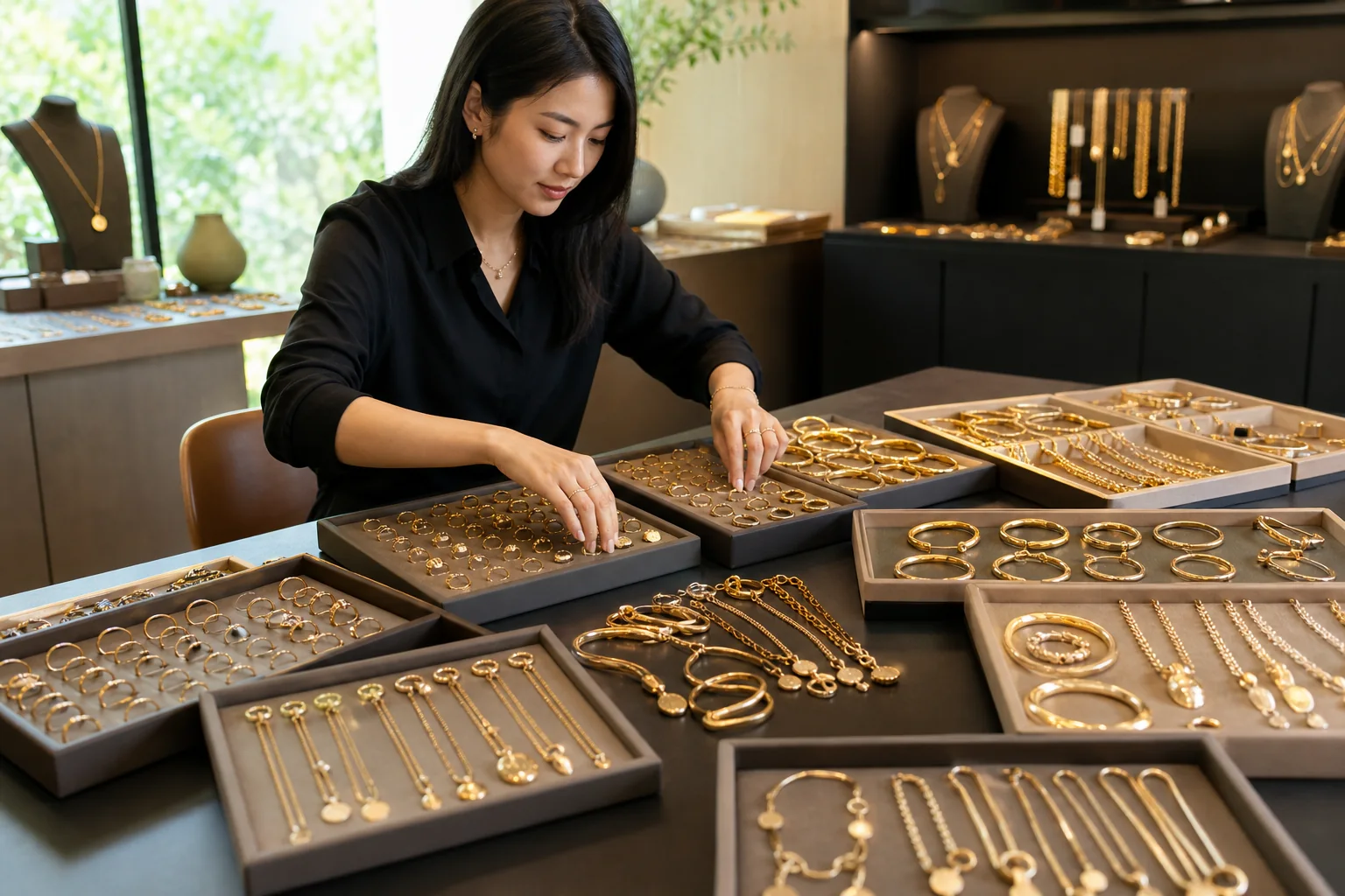 Editorial jewelry manufacturing and quality-control scene for Jewelry Collection Assortment Planning: How to Build a Cohesive Wholesale Range.