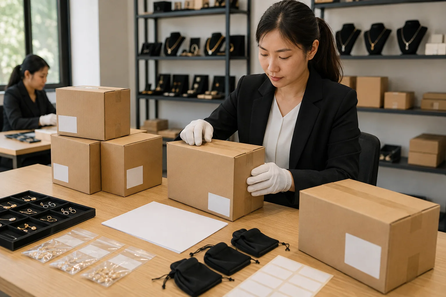 Editorial jewelry manufacturing and quality-control scene for UAE Jewelry Import and VAT Handover Checklist for B2B Buyers.