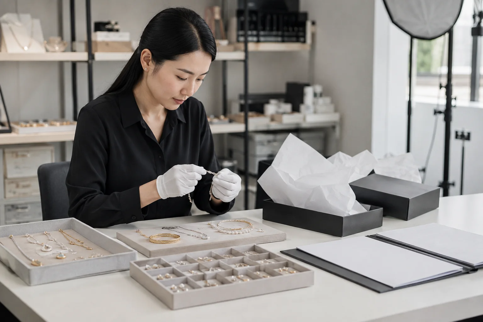 Editorial jewelry manufacturing and quality-control scene for European Jewelry Importer Traceability: A Practical Supplier Handover Guide.