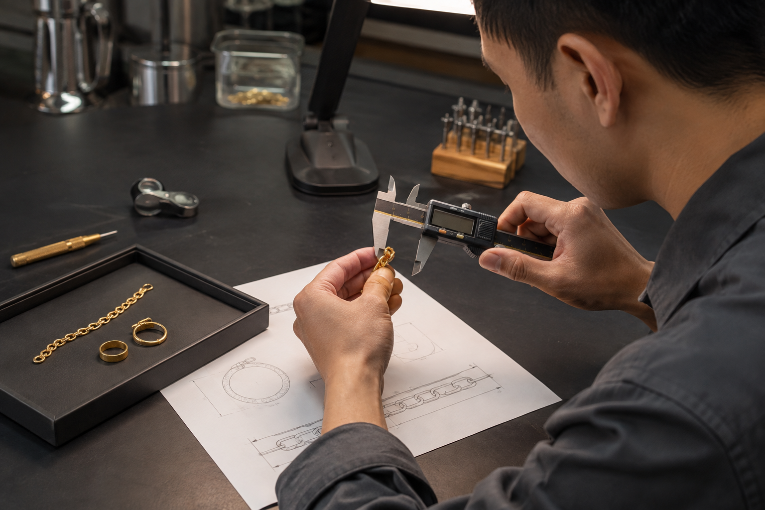 Realistic editorial product-review scene for Bracelet Sizing for Wholesale Buyers: Length, Inner Diameter, and Fit.